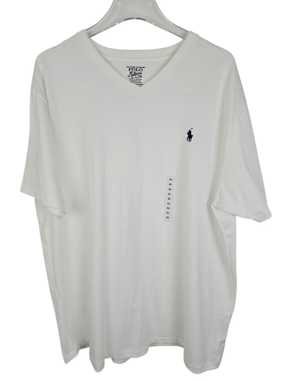 Polo Ralph Lauren White V-neck T-shirt XL